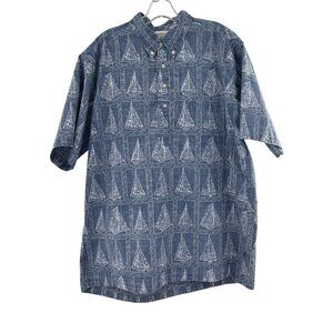 Dietrich Varez Reyn Spooner Mens Nautical‎ Sailboat Print Blue Button-Down Shirt